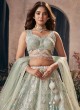 Pista Green Lehenga Choli In Net With Heavy Embroidered Work